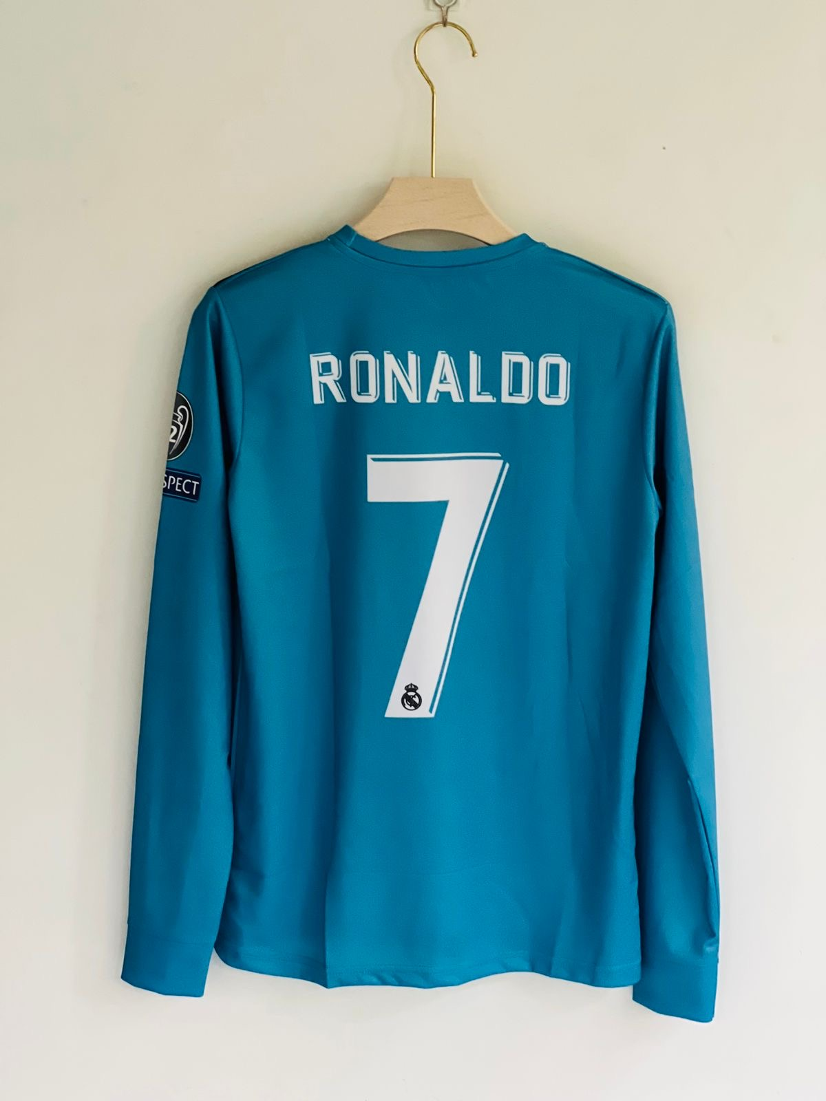 RONALDO BYCYCLE KICK 2018 RETRO REAL MADRID FULL SLEEVE